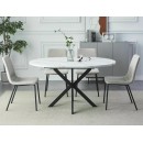 Стол обеденный SIGNAL GASTON белый мрамор/черный мат 100-135/100